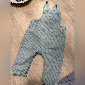 Zara Kids Green Striped Overalls
